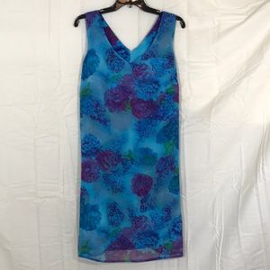 Blue and purple floral dress